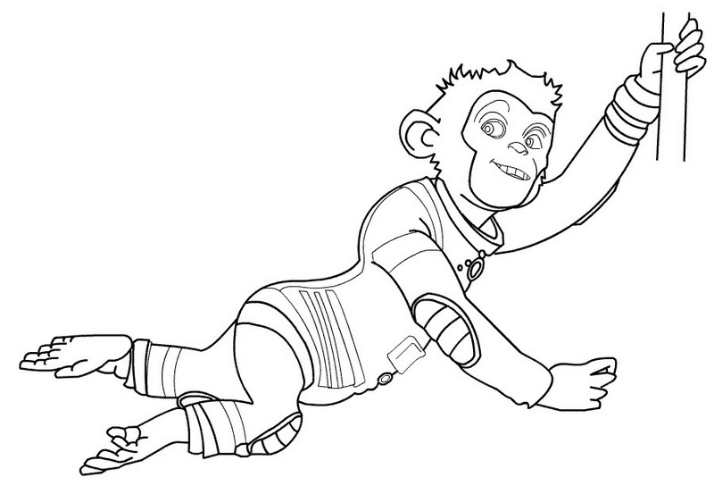 Coloring page Space  Chimps