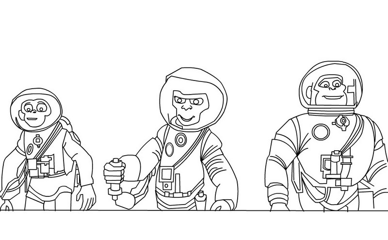 Coloring page Space  Chimps