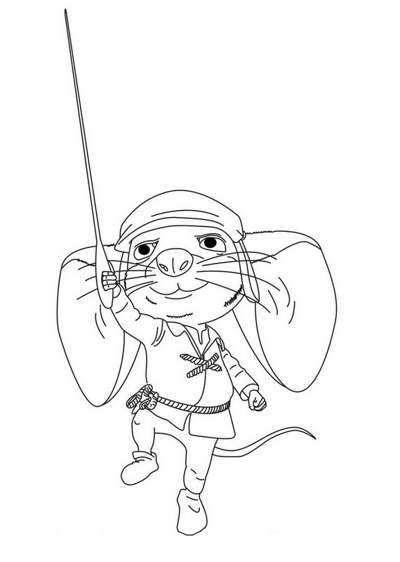 Dibujo para colorear El Valiente Despereaux