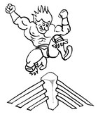 Coloring page Wrestling