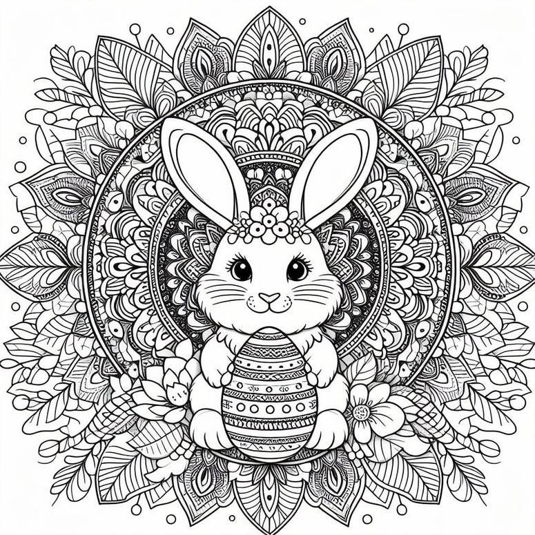 Coloriage Lapin de Pâques