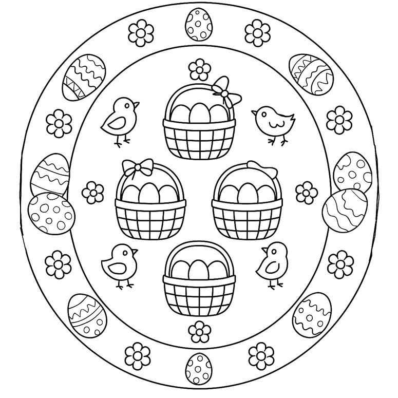 Coloring page Easter's mandalas