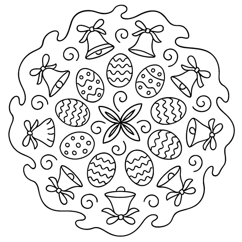 Desenho para colorir Mandalas Pascoa