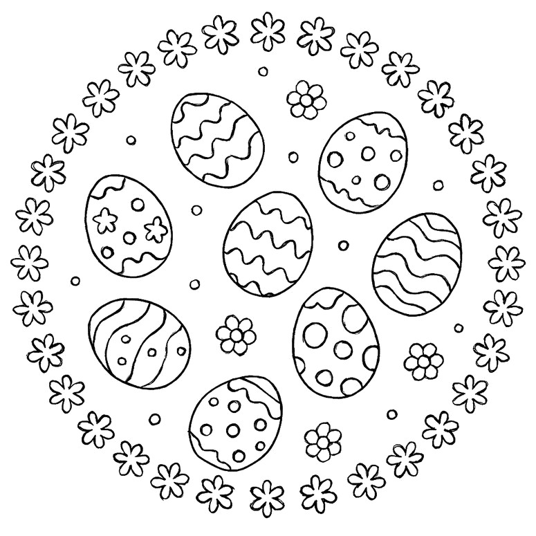 Desenho para colorir Mandalas Pascoa