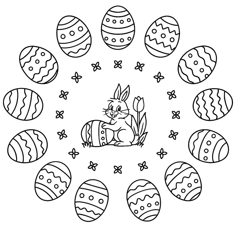 Coloring page Easter's mandalas