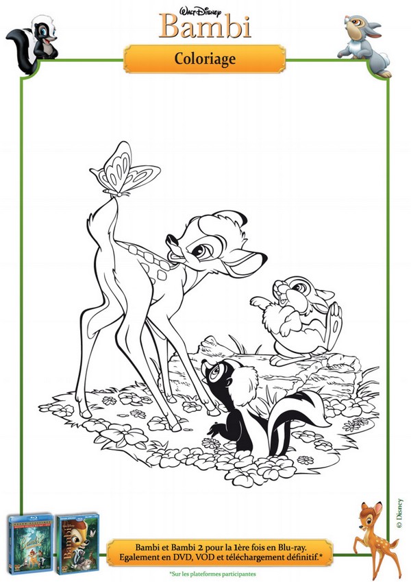 Coloriage Coloriage Bambi et ses amis