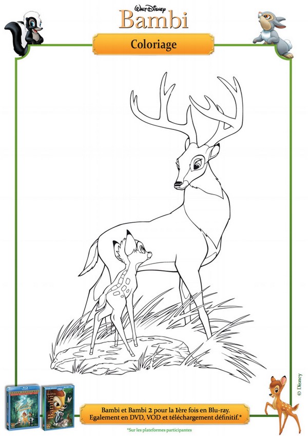 Coloriage Coloriage Bambi et le Prince de la Forêt