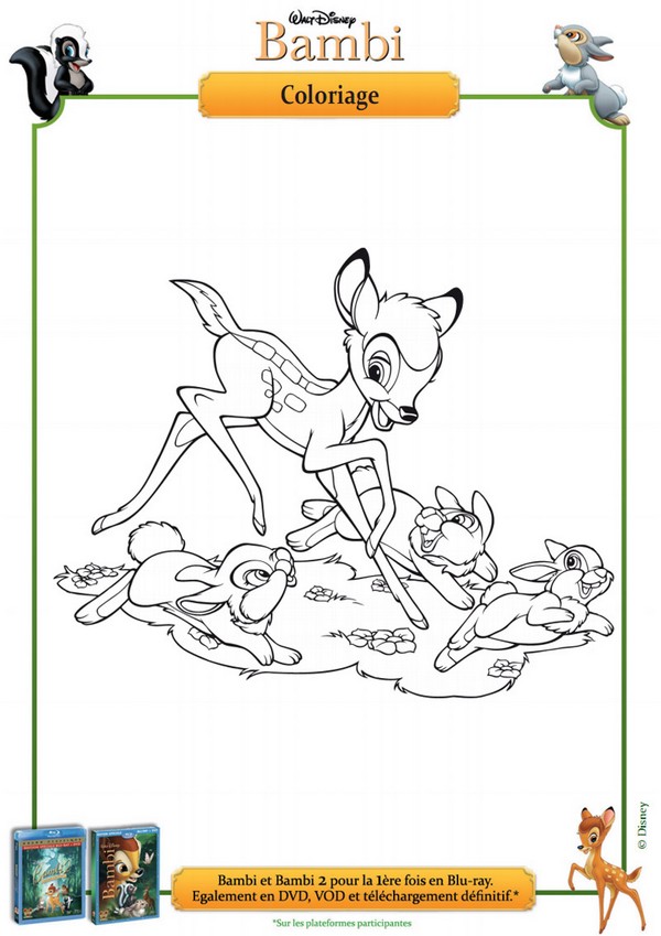 Coloriage Coloriage Bambi et les lapins