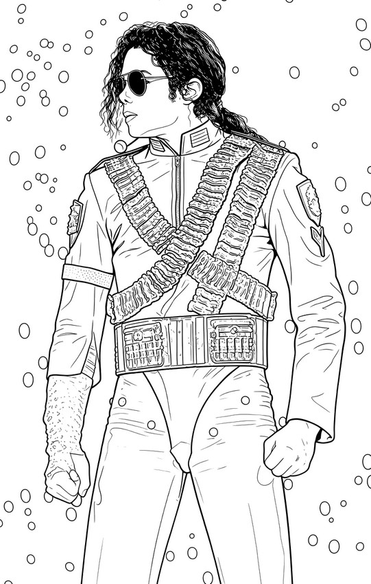 Coloriage Michael Jackson - Costume de scène