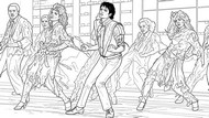 Coloriage gratuit - Danse avec les zombies - Michael Jackson
