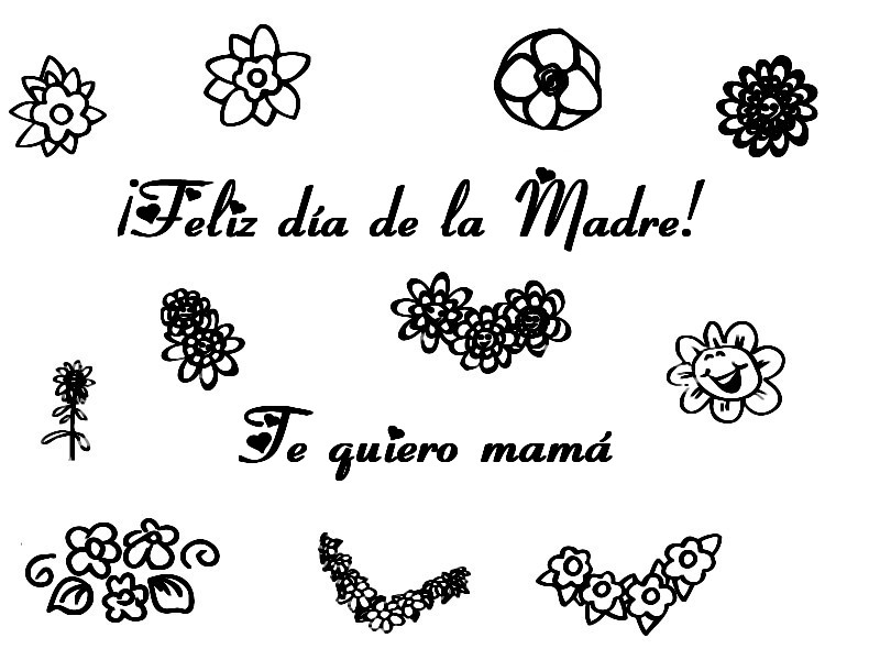 Dibujo para colorear Fiesta de las madres 8