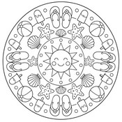 Bild zum Ausmalen - Sonne und Strand - Mandalas von Sommer