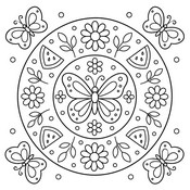 Ausmalbild zum Ausdrucken - Schmetterlinge - Mandalas von Sommer