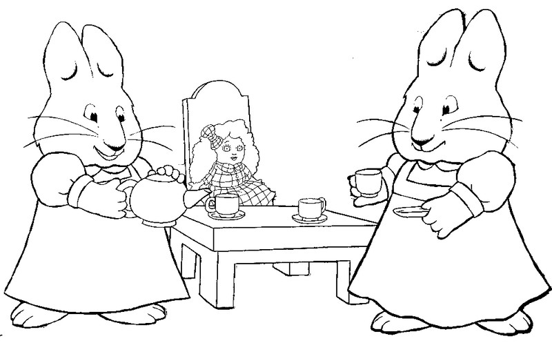 Kleurplaat Max en Ruby