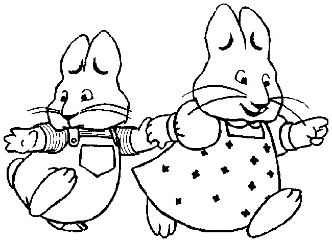 Desenho para colorir Max e Ruby