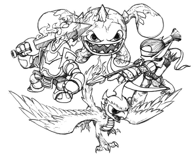 Dibujo para colorear Skylanders - Fuego