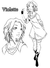 Feuille de coloriage - Violette - Amour sucré