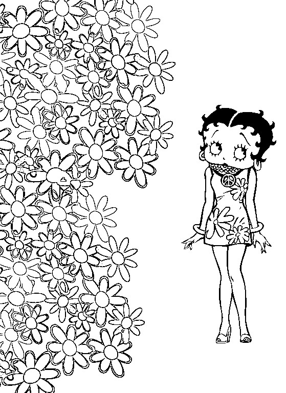 Kleurplaat Betty Boop