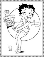 Kleurplaat Betty Boop