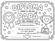 Dibujo para imprimir - Diploma - Dia del padre