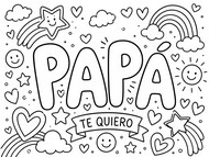 Dibujo gratuito - Papá Te Quiero - Dia del padre