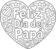 Hoja para colorear - Corazón de Amor - Dia del padre