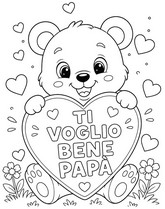 Disegno scaricabile - Orsetto Dolce - Festa del Papà
