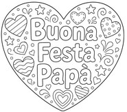 Disegno da colorare - Grande Cuore - Festa del Papà