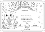 Gratis kleurplaat - Diploma - Gelukkige Vaderdag