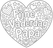 Kleurblad - Hart - Gelukkige Vaderdag