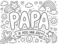 Kleurplaat om te downloaden - Papa Ik Hou Van Jou - Gelukkige Vaderdag