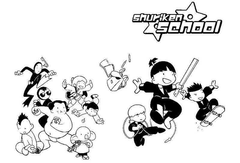 Coloriage Shuriken School