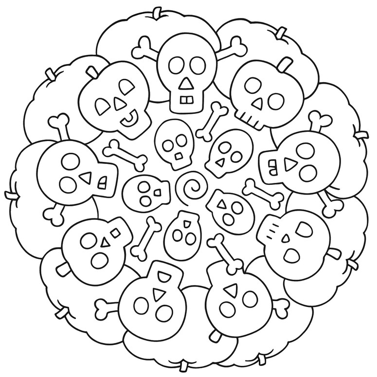 Tulostakaa V rityskuvia Halloween Mandala Skulls 3 Tulostakaa V rityskuvia Halloween Mandala Skulls 3
