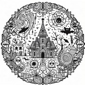 Coloring page Haunted house