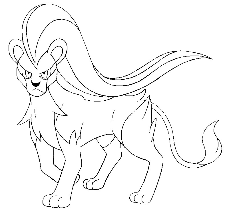 Coloring page 668 - Pyroar - Female form