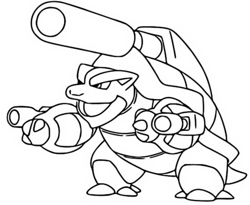 Coloring page Mega Evolved Pokémon : Mega Blastoise 9 9