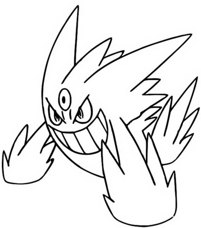 Desenho para colorir Pokémon MegaEvolução : Mega Gengar 94 94