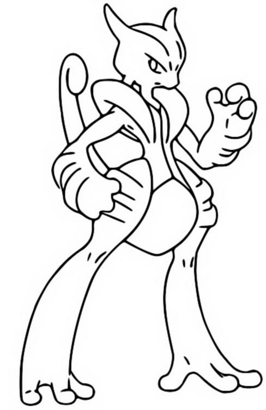 150 - Mewtwo coloring pages, Pokemon coloring pages 