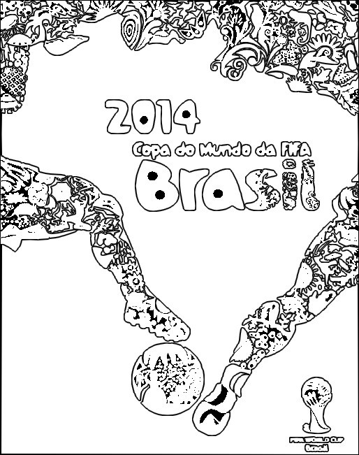 Desenho para colorir Copa do mundo da FIFA 2014