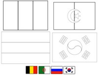 Dibujo para colorear Grupo H: Bélgica - Argelia - Rusia - Corea del Sur