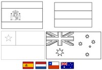 Dibujo para colorear Grupo B: España - Holanda - Chile - Australia