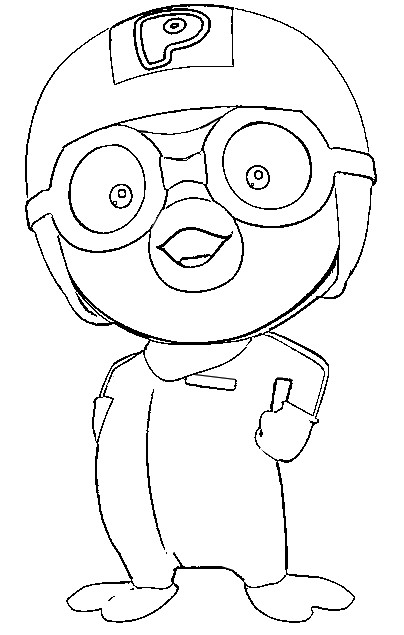 Dibujo para colorear Pororo el pequeño pingüino