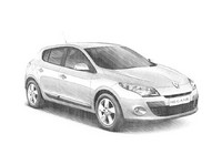 Coloriage gratuit - Megane berline - Voitures Renault