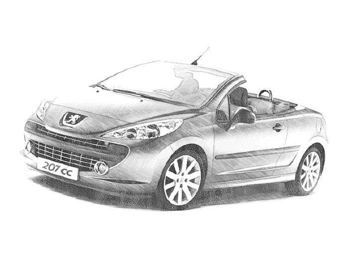 Coloriage Peugeot 207 cc