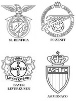 Malvorlagen Gruppe C: SL Benfica - FC Zenit - Bayer Leverkusen - AS Monaco