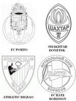 Disegno da colorare Gruppo H: FC Porto - Shakhtar Donetsk - Athletic Bilbao - FC Bate Borissov