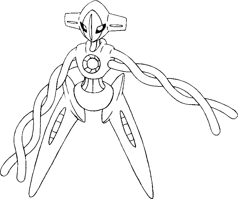 Coloring page Pokémon alternate form 386 Deoxys