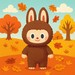 Coloring Pages Labubu in autumn