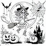 Målarbilder Halloween Game - Hitta de 7 skillnaderna