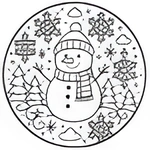 Kolorowanki - Zimowa mandala
